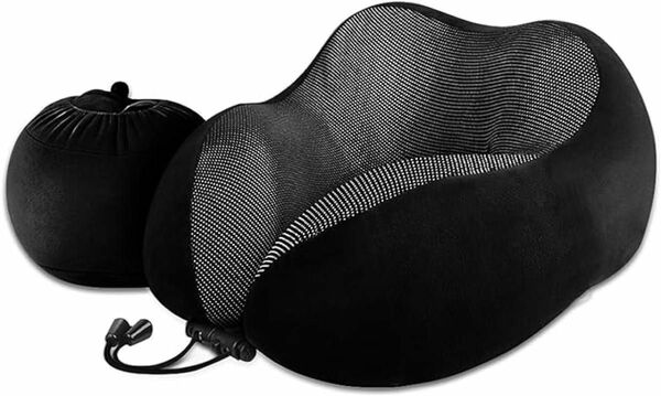 【未開封】ネックピロー／首枕 （低反発ポリウレタン・マイクロビロード・磁療布繊維生地）製品サイズ: 約28×28×13cm
