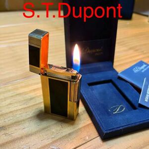 S.T.Dupont 着火確認済み　エス・テー・デュポン ライン1 ラージ 高級ガスライター ローラーガスライター 喫煙グッズ ゴールド系
