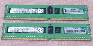 ☆SK hynix HMA41GR7MFR4N-TF 2枚セット - PC4-17000/DDR4-2133/PC4-2133P ECC REG/Registered 288Pin DDR4 RDIMM 16GB(8GB x2) 動作品