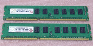 ◇Transcend TS1GLK72V3H 2枚セット - PC3-10600E/DDR3-1333 Samsungチップ ECC Unbuffered 240Pin DDR3 UDIMM 16GB(8GB x2) 動作品