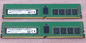 ◇Micron MTA18ASF1G72PZ-2G3B1 2枚セット - PC4-19200/DDR4-2400/PC4-2400T ECC REG/Registered 288Pin DDR4 RDIMM 16GB(8GB x2) 動作品