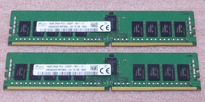 ＞SK hynix HMA82GR7MFR8N-UH 2枚セット - PC4-19200/DDR4-2400/PC4-2400T ECC REG/Registered 288Pin DDR4 RDIMM 32GB(16GB x2) 動作品