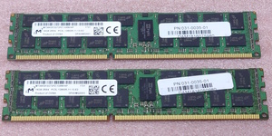 ◇Micron MT36KSF2G72PZ-1G6N1 2枚セット - PC3L-12800R/DDR3L-1600 ECC REG/Registered 240Pin DDR3 RDIMM 32GB(16GB x2) 動作品