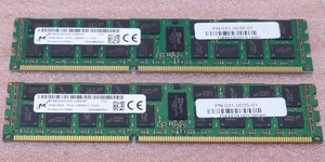 ■Micron MT36KSF2G72PZ-1G6N1KF 2枚セット - PC3L-12800R/DDR3L-1600 ECC REG/Registered 240Pin DDR3 RDIMM 32GB(16GB x2) 動作品