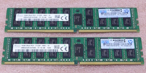 □SK hynix HMA42GR7AFR4N-TF 2枚セット - PC4-17000/DDR4-2133/PC4-2133P ECC REG/Registered 288Pin DDR4 RDIMM 32GB(16GB x2) 動作品
