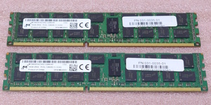 ＃Micron MT36KSF2G72PZ-1G6N1KF 2枚セット - PC3L-12800R/DDR3L-1600 ECC REG/Registered 240Pin DDR3 RDIMM 32GB(16GB x2) 動作品