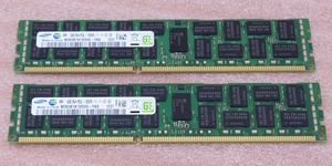 ○Samsung M393B1K70DH0-YK0 2枚セット - PC3L-12800R/DDR3L-1600 ECC REG/Registered 240Pin DDR3 RDIMM 16GB(8GB x2) 動作品