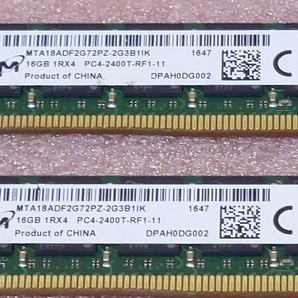 ◎Micron MTA18ADF2G72PZ-2G3B1 2枚セット - PC4-19200/DDR4-2400/PC4-2400T ECC Registered 288Pin VLP DDR4 RDIMM 32GB(16GB x2) 動作品の画像3