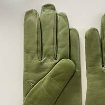 【美品】イタリア製　レディースサイズ　レザーグローブ　グリーン系　革手袋　サイズ7 PARTENOPE GLOVES_画像4
