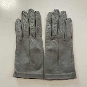 [ beautiful goods ] Italy pyumeliPIUMELLI lady's leather glove leather gloves gray size 6 half silk lining 