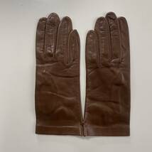 【未使用】イタリア　セルモネータ　レディース　レザーグローブ　ブラウン　革手袋　裏地無し　サイズ7 Sermoneta Gloves_画像1