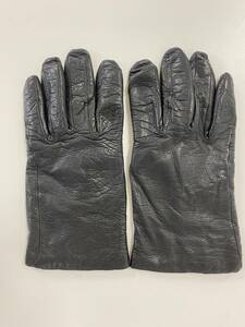 【ユーズド】イタリア　セルモネータ　レディース　レザーグローブ　ブラック　黒革手袋　サイズ6 SERMONETA GLOVES
