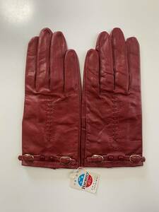 [ unused tag attaching ] made in Japan lady's leather glow bread leather gloves size 20 centimeter lining less 