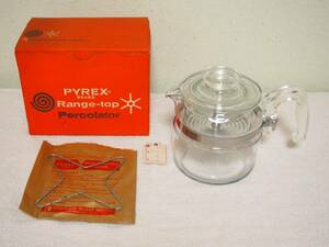 PYREX パーコレーター 4CUP 7754 FLAMEWARE 検)オールドパイレックス フレームウェア レトロ アンティーク ヴィンテージ パイレックス