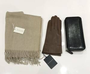 (Y2700) ノーブランド マフラー カシミア 長財布 BURBERRY バーバリー レザーグローブ 手袋 セット