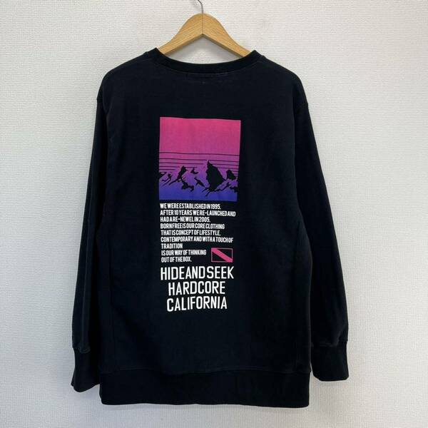 HIDE AND SEEK ハイドアンドシーク HC-100619 HARD CORE CAL Sweat Shirt スウェット トレーナー プリント L 10113224