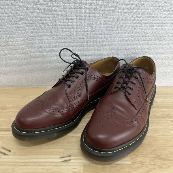 Dr. Martens ドクターマーチン 3989 ブローグシューズ ウイングチップ 革靴 スムースレザー チェリーレッド UK11 10112410