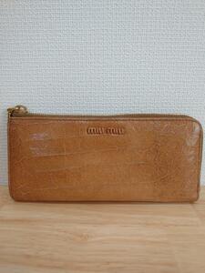 miu miu MiuMiu long wallet L character fastener crocodile style lady's leather 10033861