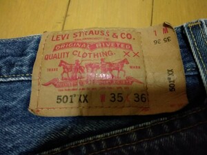 LeVi's リーバイス　５０１XX　 W35　L36　ジーンズ　インディゴブルー　良好品　メンズファッション　綿１００％