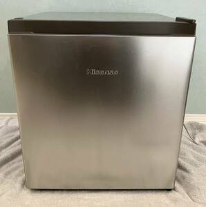 極美品 ほぼ未使用品 ハイセンス Hisense HR-A45S 2023年製 小型 冷蔵庫 幅44.5cm 45L シルバー 1ドア 右開き ステンレスドア 静音