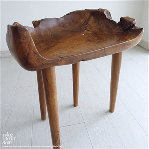 チーク無垢材 プリミティブチェアN07 イス 椅子 ベンチ 木製チェアー 天然木 手作り ナチュラル 素朴 銘木家具 一点物