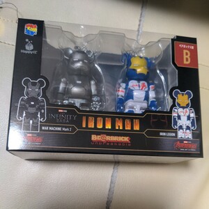  BE@RBRICK Happyくじ Ironman THE INFINITE SAGA アイアンマン ベアブリック B賞 ペアボックス WAR MACHINE mark2 LEGION ハッピー