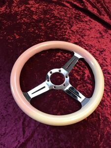  ultra rare rare that time thing small diameter steering gear 32cm gradation pink × white old car JDM Sports Compact USDMkyaru look 90s Ame car ba person g