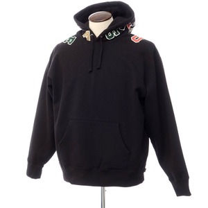 【中古】シュプリーム Supreme 2022年秋冬 Scattered Applique Hooded Sweatshirt コットンポリ パーカー ブラック【サイズL】[BPD]