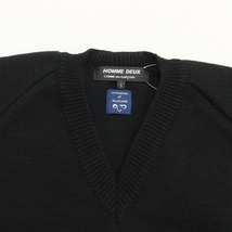 【中古】コムデギャルソン オムドゥ COMME des GARCONS HOMME DEUX 2021年秋冬 Vネック ニット ブラックグリーン系【サイズS】[APD]_画像3