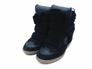 ISABEL MARANT イザベルマラン VELVET OVER BASKET ハイカット スニーカー size39（25.0cm）/黒 ■■ ☆ eab7 レディース