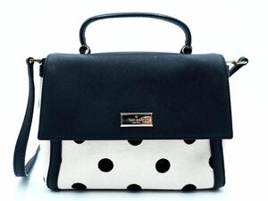 kate spade ケイトスペード ドット ショルダー バッグ 白ｘ黒 ■■ ☆ ead0 レディース