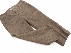 ELLE L PLANETE wool . herringbone cropped pants size38/ tea *# * dlc8 lady's 