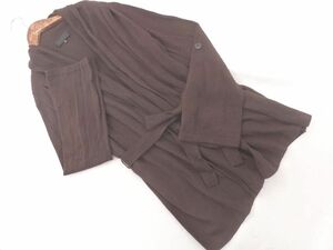 アンタイトル ウール100% ショール カーディガン size2/茶 ◇■ ☆ eaa5 レディース