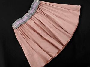 Shirley Temple Shirley Temple suede style waist ribbon pleated skirt size120cm/ pink *# * dlc8 child clothes 