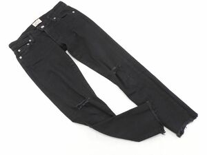 アングリッド ダメージ加工 スキニー デニムパンツ size23/黒 ■■ ☆ eaa5 レディース