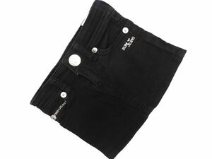  cat pohs OK RONIroni.RONIJEANS Logo embroidery A line trapezoid skirt sizeSS(100cm)/ black ## * eaa9 child clothes 