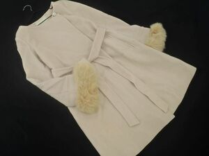  Proportion Body Dressing wool . fox fur no color coat size2/ beige *# * eab0 lady's 