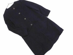 Maker’s Shirt 鎌倉 キャメル100% ノーカラー コート sizeS/濃紺 ◆■ ☆ eab1 レディース