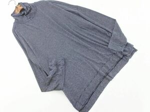 ネコポスOK ZARA TRF ザラ トラファ ボーダー タートルネック カットソー sizeM/紺 ◇■ ☆ eab2 レディース