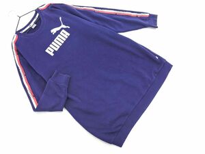 PUMA プーマ スウェット ロゴ チュニック ワンピース sizeXS/紺 ◇■ ☆ eab2 レディース