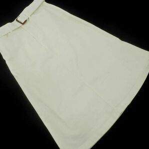 KUMIKYOKU 組曲 ベルト 付き ロング デニムスカート size5/白 ■■ ☆ eab6 レディースの画像1