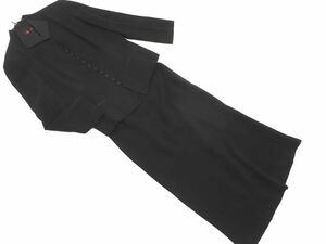 ヒロココシノ ブラックフォーマル セットアップ ジャケット スカート スーツ size11/黒 ■■ ☆ eab8 レディース