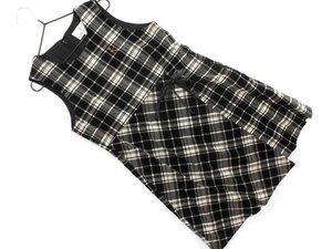 KUMIKYOKU Kumikyoku tartan проверка безрукавка One-piece sizeL(130cm)/ белый x чёрный *# * eab9 ребенок одежда 