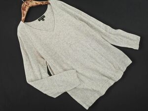 INDIVI Indivi wool .V neck knitted sweater size38/ gray *# * eac2 lady's 