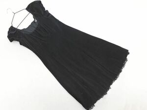 レストローズ ベロア パフスリーブ ワンピース size2/黒 ◇■ ☆ eac3 レディース