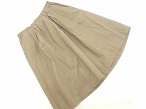  cat pohs OK INED Ined tuck A line trapezoid skirt size9/ mocha #* * eac3 lady's 