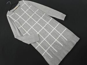 CLEAR IMPRESSION clear Impression graph check knitted One-piece size2/ gray *# * eac3 lady's 