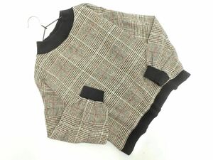 INGNI крыло Glenn проверка тянуть over cut and sewn sizeM/ чёрный x бежевый *# * eac4 женский 