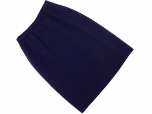  new goods YVES SAINT LAURENT Yves Saint-Laurent wool 100% tight skirt size9/ navy blue *# * eac6 lady's 