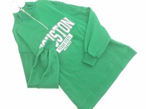 INGNI イング ハイネック ハーフジップ ロゴ プリント トレーナー スウェット sizeM/緑 ◇■ ☆ eac5 レディース